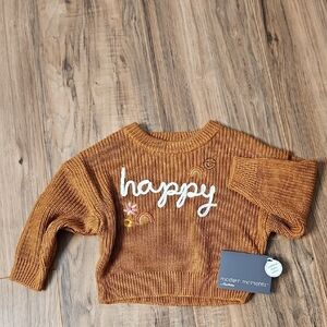 Happy Knit Sweater in Mustard Brown